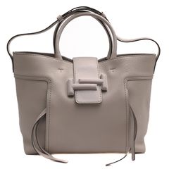 TOD'S Double T Shopping Bag ���֥�T / �ȥå� �����ե����� ���� ���ܳ� �����󥯥쥶�� 2WAY ���������Хå� ���졼 ���� �ȡ��ȥХå� ��ǥ�����