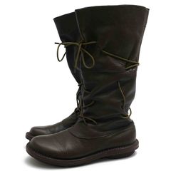 trippen Warrior（38） ロングブーツ　サイドジップ　ベルト　黒 trippen WARRIOR / トリッペン 牛革 サイドジップ ブラック 黒 ロング