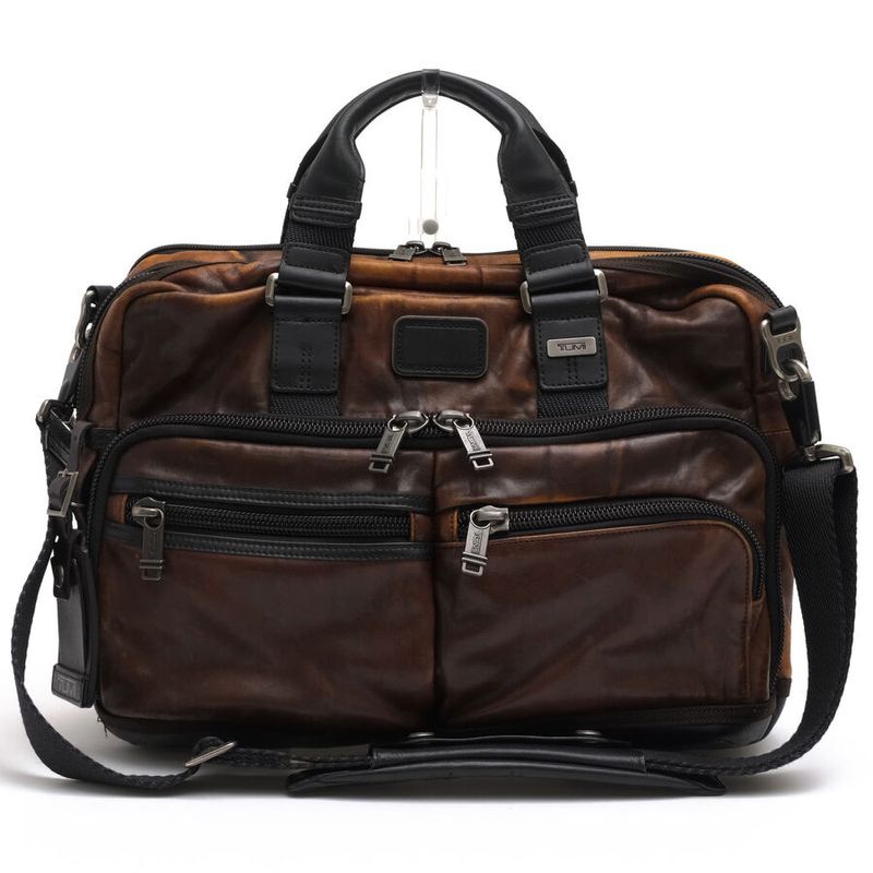 TUMI 92640DB2 Alpha Bravo Leather Andersen Slim Commuter Brief ����������� ����ॳ�ߥ塼���� / �ȥ��� �ޥ���ĥ �����ꥢ���ե륰�쥤�󥫥��ϥ��ɥ쥶�� ���� �Ρ���PC��Ǽ�� 2WAY ���������Хå� �������֥饦�� �Ǥ��� �ӥ��ͥ��Хå� ���