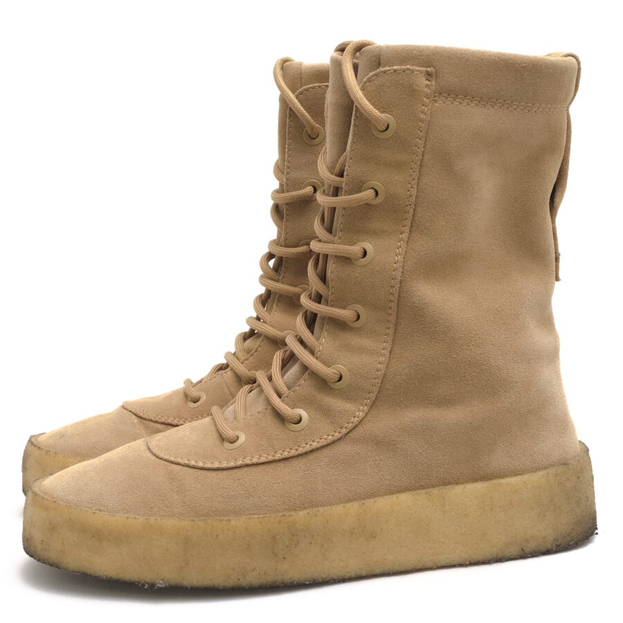 イージー／YEEZY レースアップブーツ シューズ 靴 メンズ 男性 男性用スエード スウェード レザー 革 本革 ダークブラウン 茶 ブラウン  Season 2 Crepe Boot クレープソール YEEZY KW1011.004 Yeezy Military Crepe Boot Season 2 Taupe
