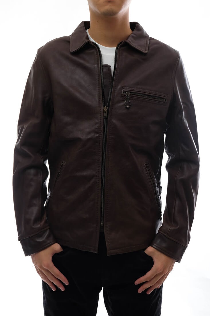 Schott　size40　シングルライダース　G-1　ダークブラウン　美品 Schott 3121005 CLASSIC TRUCKER JACKET / ショット 裏地チェック柄