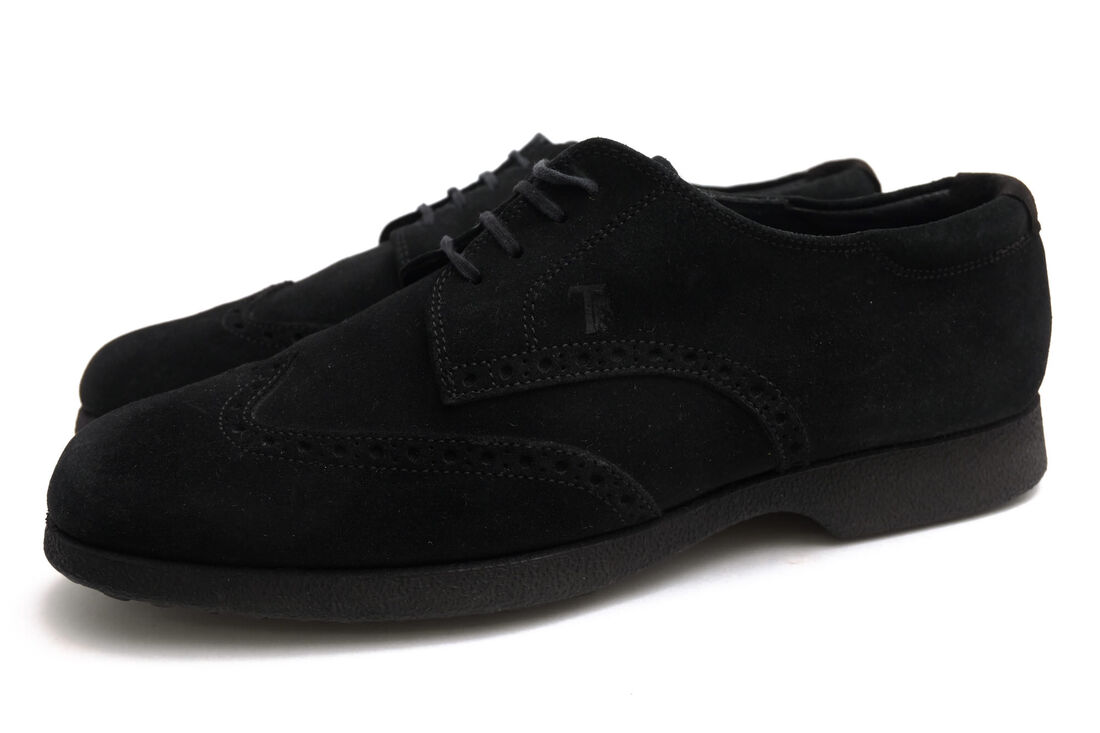 TOD'S トッズ ウィングチップ ビジネスシューズ ブラック 27.5㎝ TOD'S / トッズ Tロゴ 牛革 ウイングチップ ブラック 黒 ビジネス