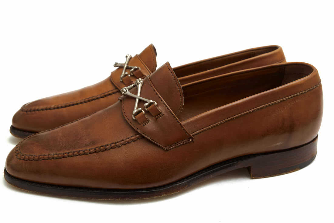 バーカーブラック／BARKER BLACK ビットローファー シューズ 靴 メンズ 男性 男性用レザー 革 本革 ブラウン 茶  Wolfe Loafers クロスボーン レザーソール スリッポン BARKER BLACK Wolfe Loafers / バーカーブラック クロスボーン 牛革