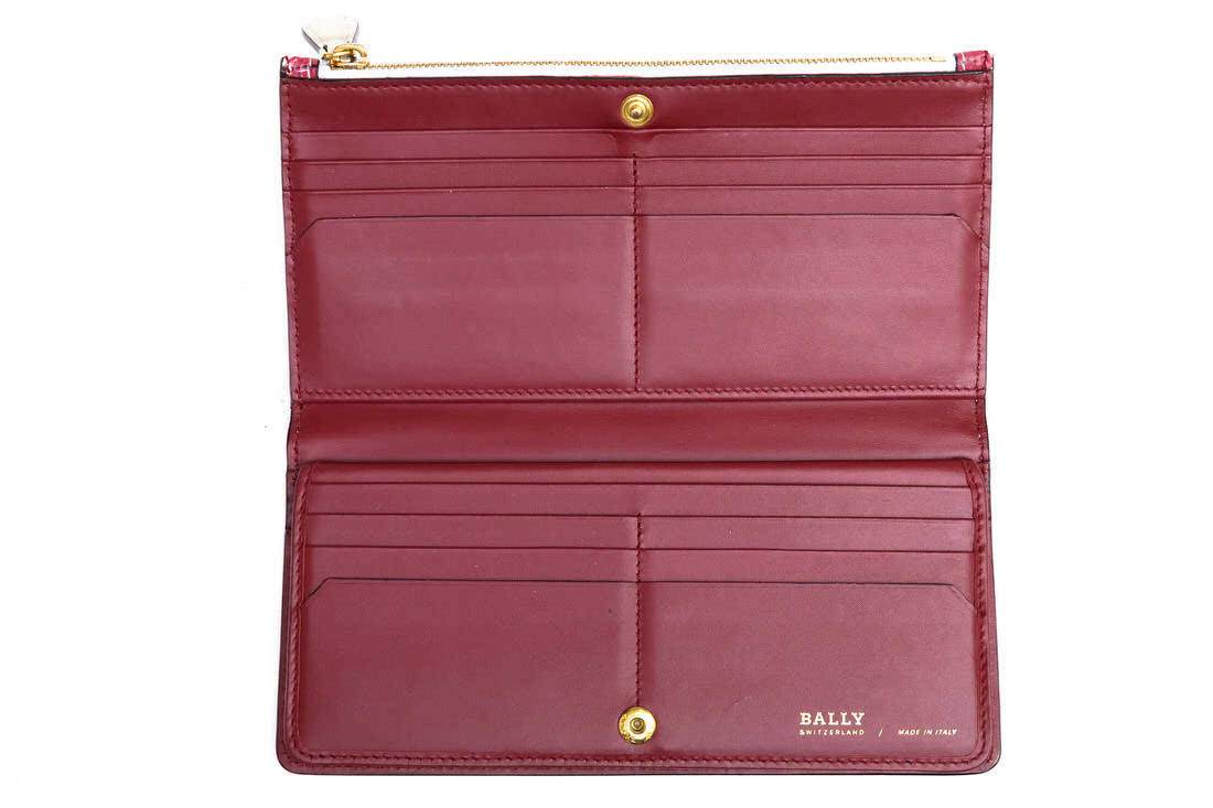 Bally バリー Lip Print リッププリント 小銭入れあり ホワイト 白 長財布 レディース Branding