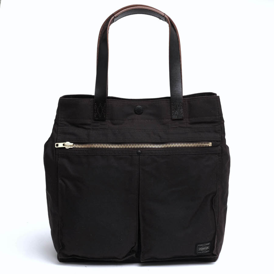 ポーター 吉田カバン／PORTER バッグ トートバッグ 鞄 ハンドバッグ メンズ 男性 男性用コットン 綿 キャンバス レザー 革 ブラック 黒  634-06313 DUAL TOTE デュアル 縦型 肩掛け ワンショルダーバッグ PORTER 634-06313 DUAL TOTE デュアル / ポーター 吉田カバン 縦型