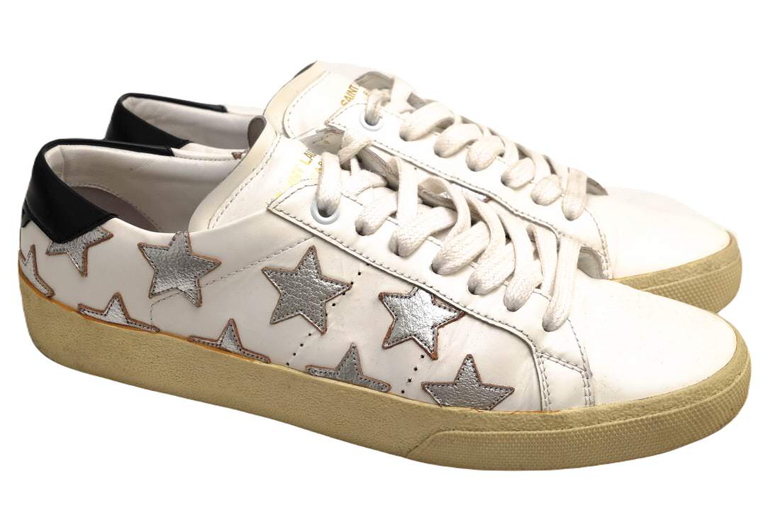 YVES SAINT LAURENT 377340 California sneakers with silver stars ե˥ /  ѥå ѥ PARIS ǥޥ Hedi Slimane   ۥ磻  åȥˡ ǥ