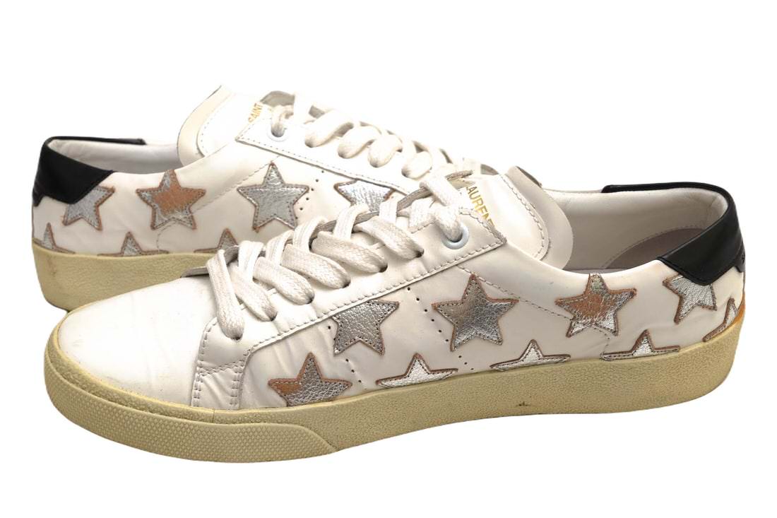 YVES SAINT LAURENT 377340 California sneakers with silver stars カリフォルニア