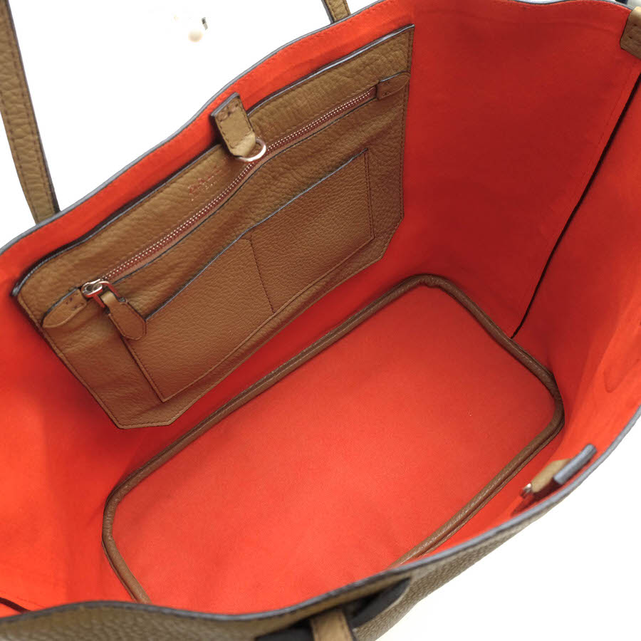 BALLY Bernina MD / バリー カーフスキン 牛革 肩掛け ワンショルダーバッグ シボ革 シュリンクレザー ベージュ トート ...