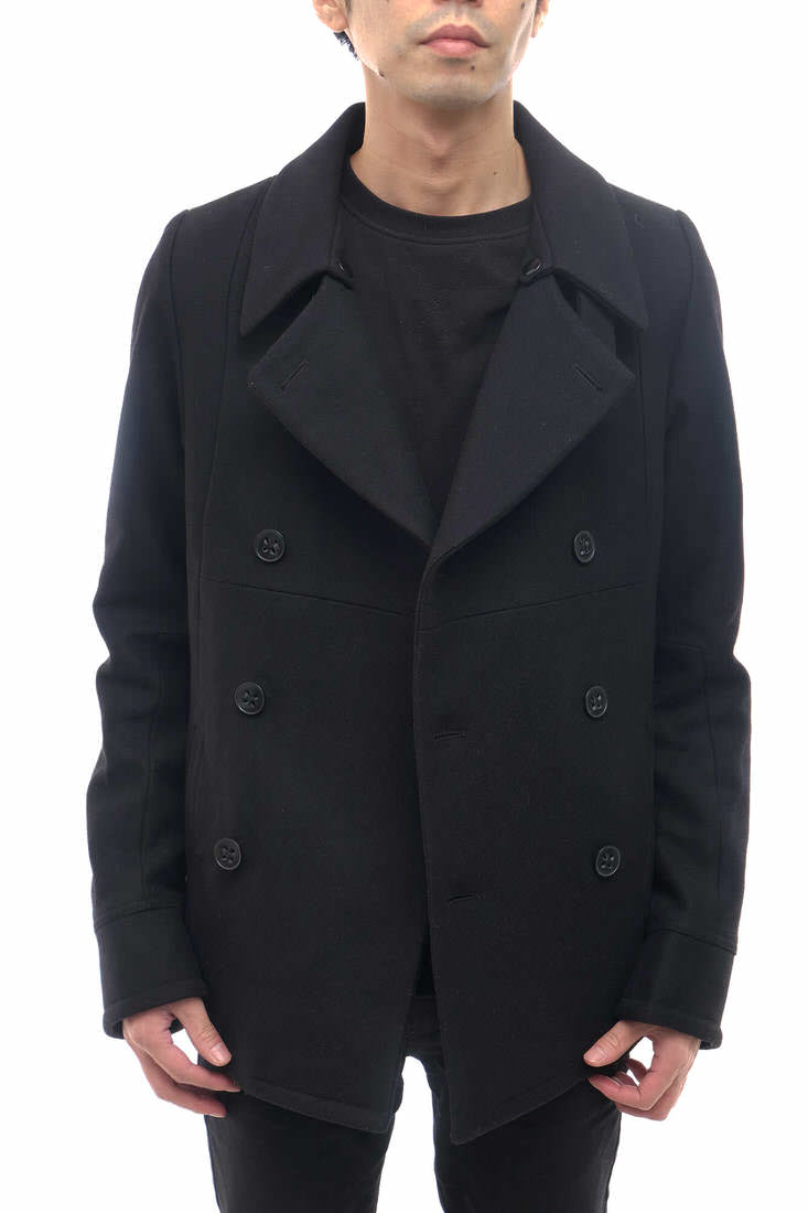 Golden Goose メルトン素材 ゴールデングース Pコート ブラック 黒 イタリア製 ウール メンズ Branding