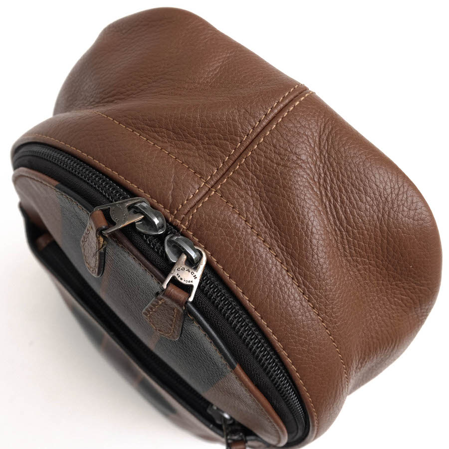 COACH F72226 CHARLES PACK IN VARSITY LEATHER チャールズ ヴァーシティ スムースレザー / コーチ ストライプ 牛革 カーフ ボディバッグ ブラウン