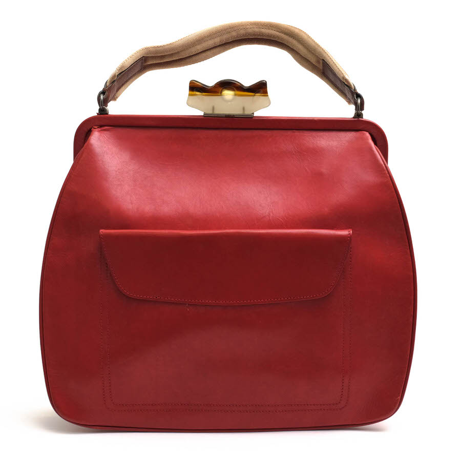MARNI / マルニ がま口 牛革 レッド 赤 ハンドバッグ レディース