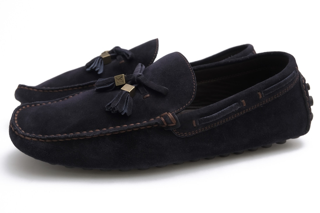 Louis Vuitton FA0069 / ヴィトン 牛革 スリッポン モカシン ネイビー