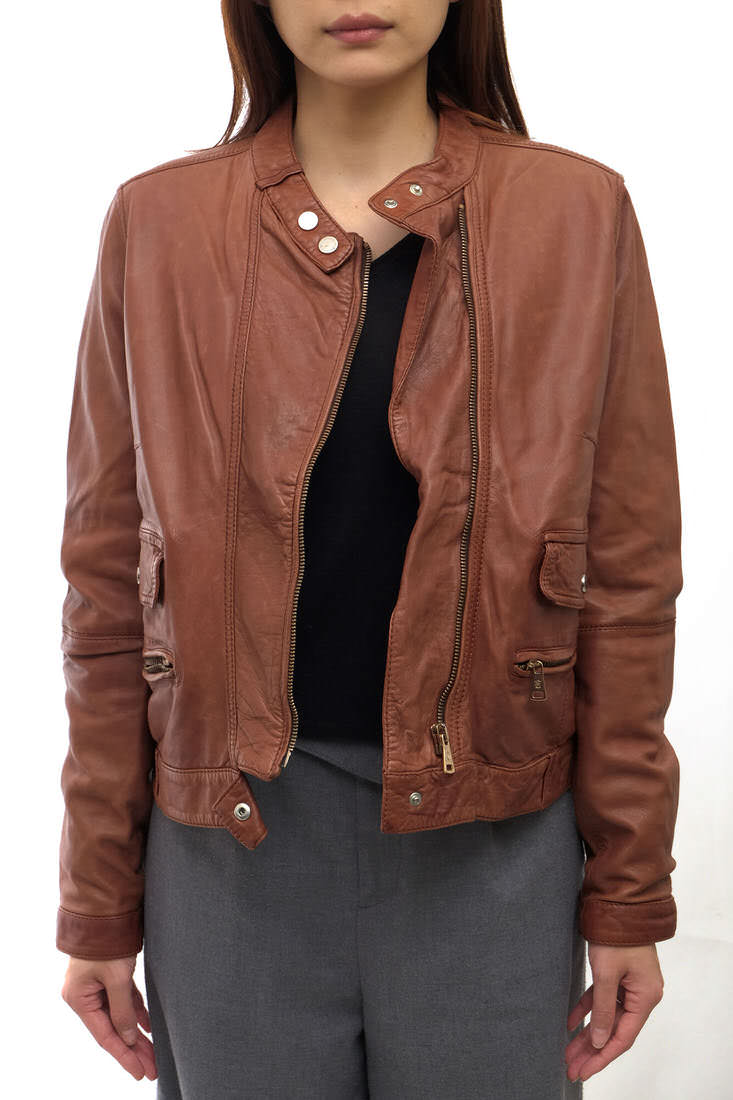 数量は多 本革レザージャケットレディース合せやすいブラウン レザージャケット