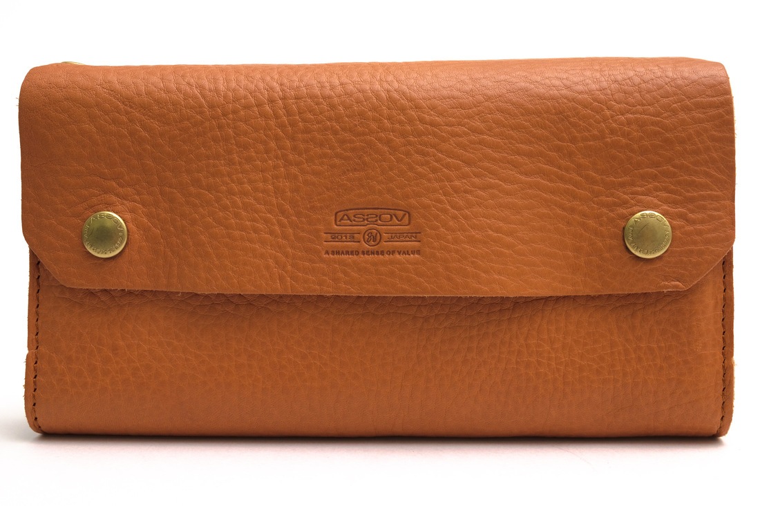 ポストモダン　sergio asti バーセット　レア AS2OV 101401 OILED SHRINK LEATHER LONG WALLET / アッソブ