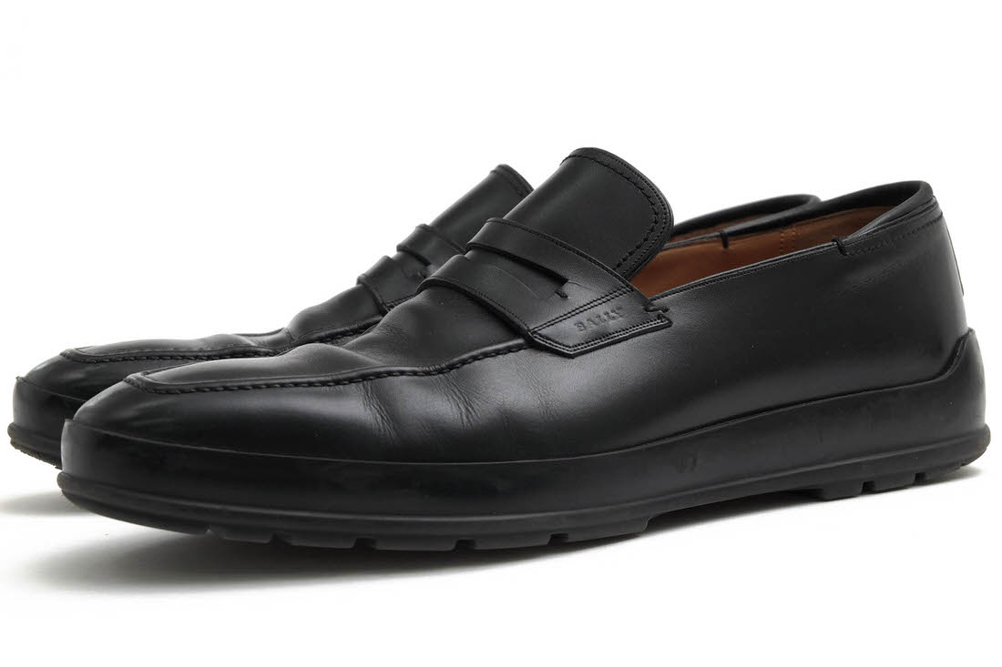 BALLY RELON / バリー 牛革 カーフ スリッポン ブラック 黒 コイン