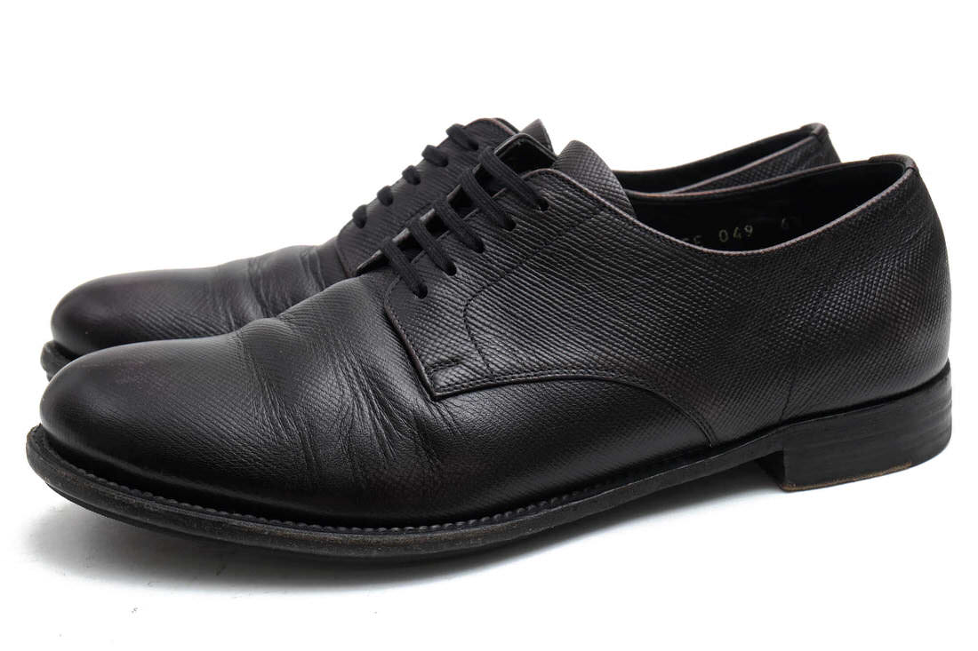 PRADA ビジネスシューズ 49 / プラダ サフィアーノ 牛革 プレーントゥ