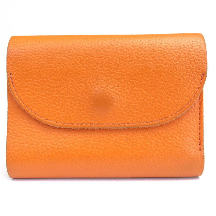 ホーボー／hobo 財布 ウォレット メンズ 男性 男性用 レザー 革 本革 オレンジ  HB-W2904 TRIFOLD WALLET 小銭入れあり 三つ折り シボ革 シュリンクレザー hobo HB-W2904 TRIFOLD WALLET / ホーボー 牛革 小銭入れあり 三つ折り
