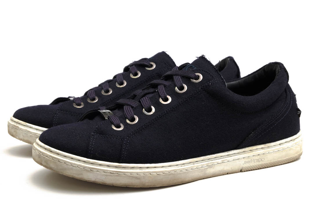 ジミーチュウ／Jimmy Choo シューズ スニーカー 靴 ローカット メンズ 男性 男性用コットン 綿 キャンバス ネイビー 紺  Cash Denim Hiro キャッシュ スタースタッズ Jimmy Choo Cash Denim Hiro キャッシュ / ジミーチュウ スター