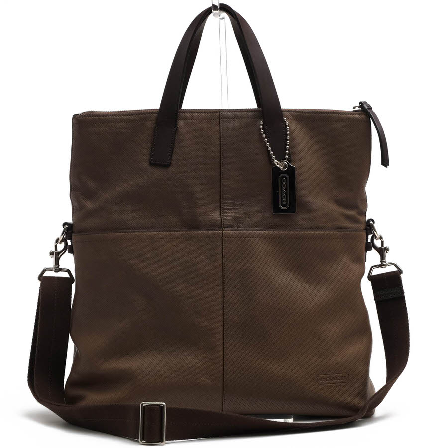 COACH 70718 Thompson Leather Perforated Foldover Tote トンプソン 