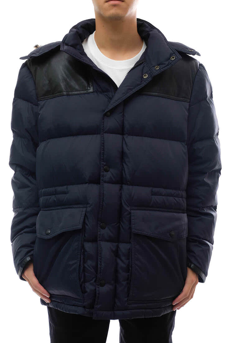 美品　コーチ　ダウン　ジャンバー　コート　m s ファー　フード COACH F85822 / コーチ ダウンコート 牛革 フード付き ファー 毛皮