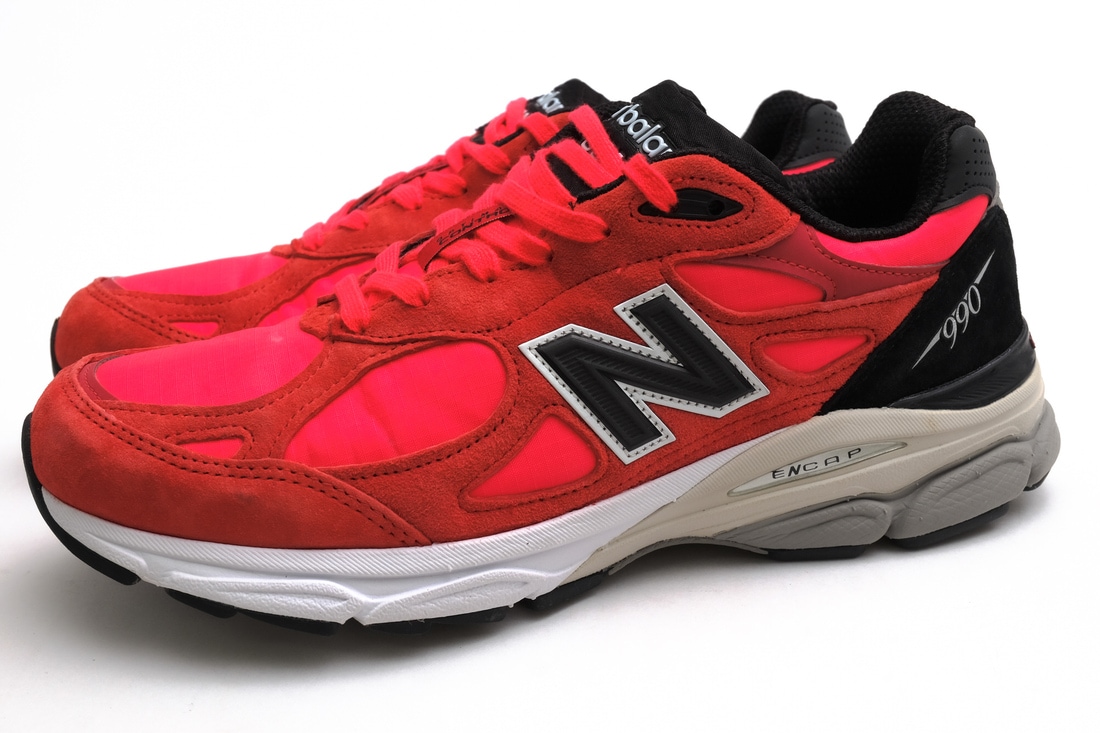 新品new balance レッド スニーカー NEW BALANCE M990PL3 Red Suede / ニューバランス レッド 赤