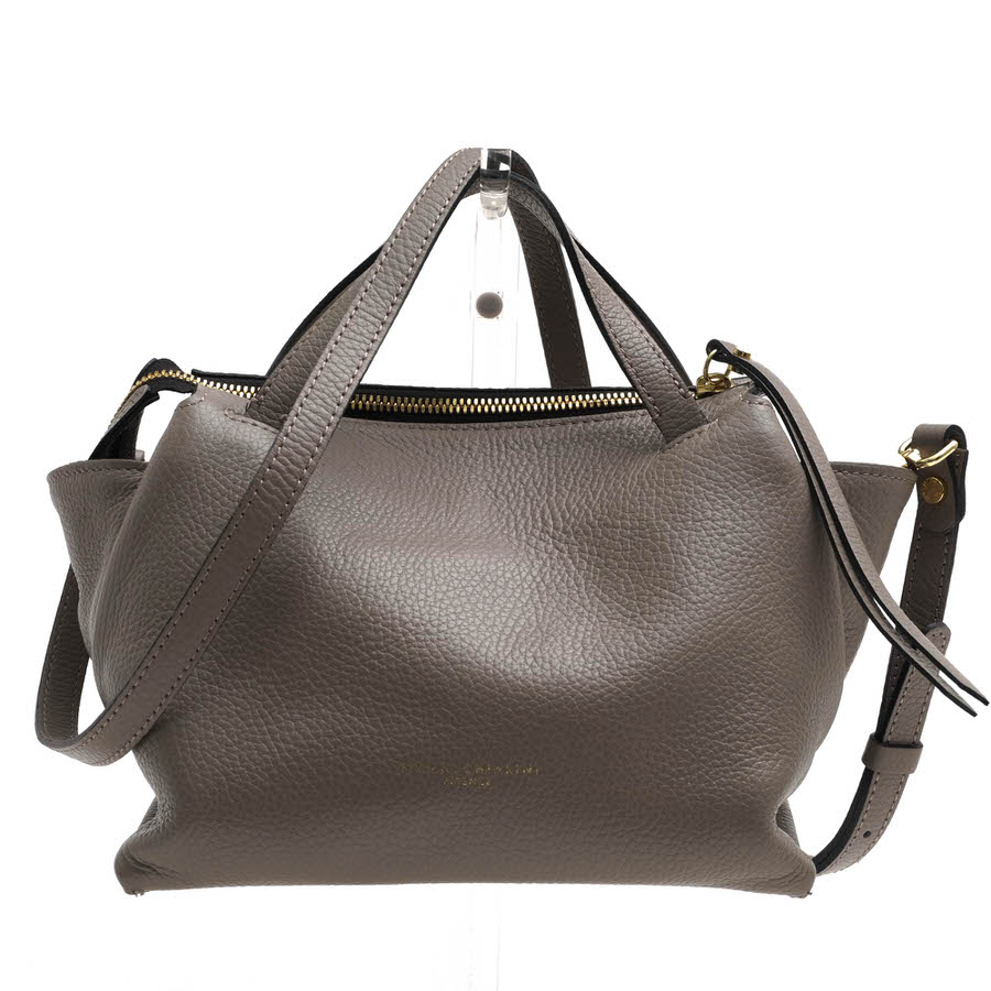 ジャンニキアリーニ トートバッグ 肩掛け レイ レザー グレー系 ベージュ ジャンニキアリーニ トートバッグ 肩掛け レイ レザー グレー系