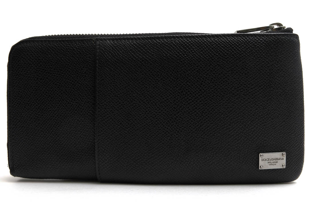 DOLCE＆GABBANA / ドルガバ グレイン型押し牛革 小銭入れあり L字