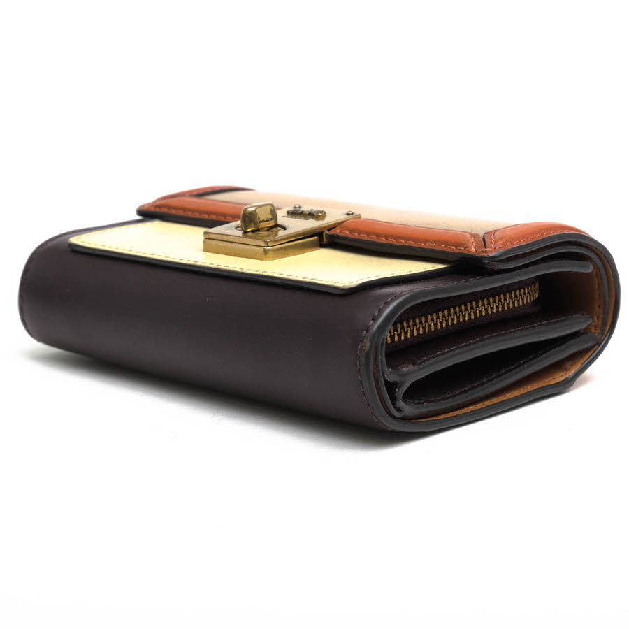 COACH 89242 Hutton Wallet In Colorblock ハットン / コーチ ターンロック金具 リファインドカーフ ...