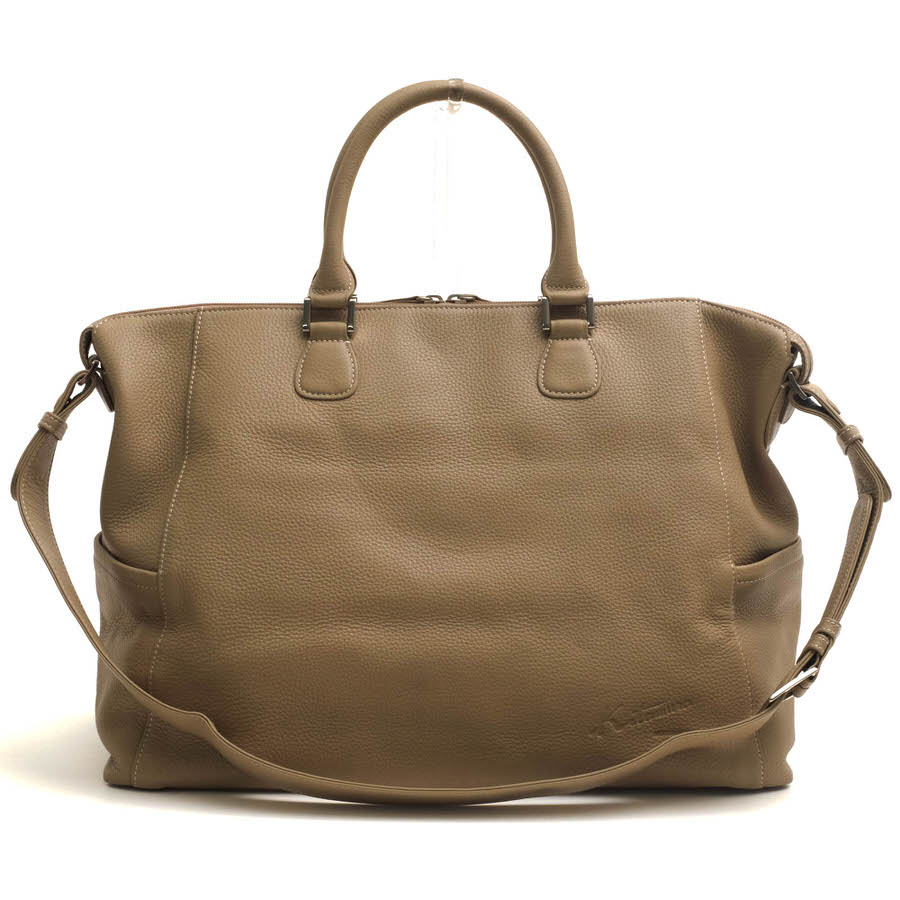 Kitamura / キタムラ サイドポケット付き 牛革 2WAY ショルダーバッグ