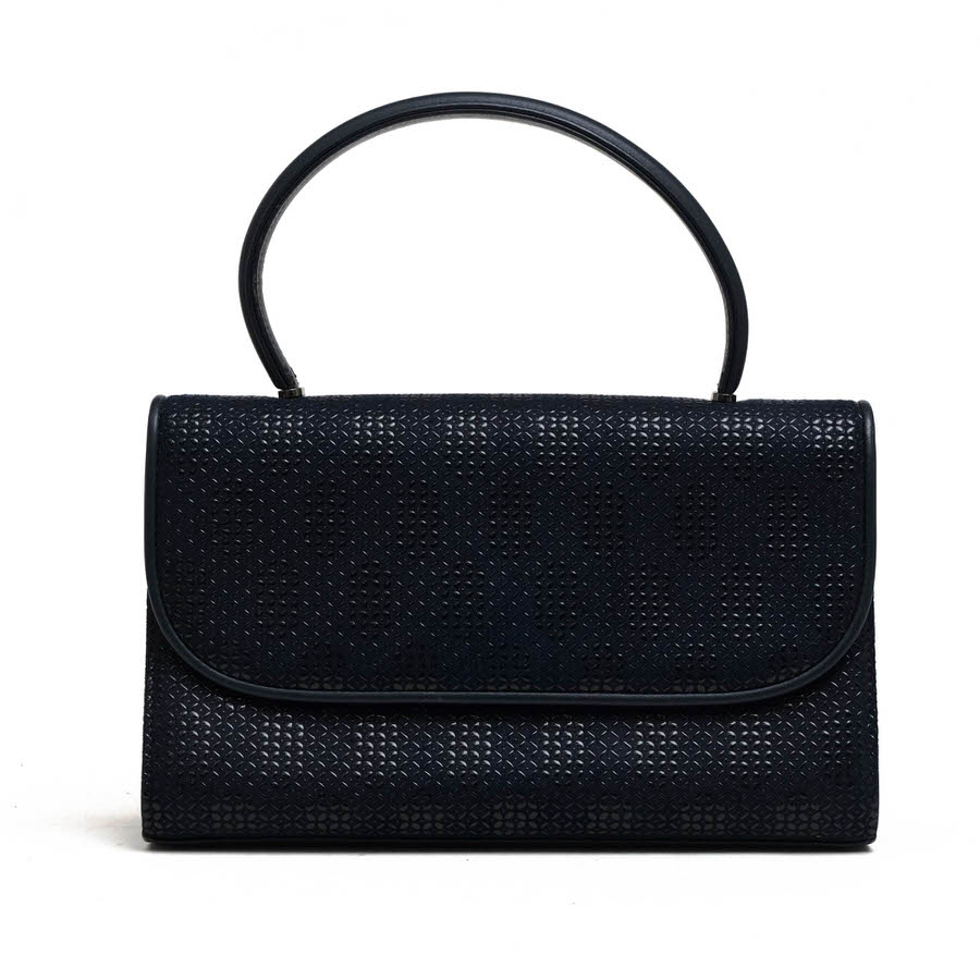 ヴィンテージ 本藍染 鹿革 ディアスキン がま口 和装用バッグ ハンドバッグ ヴィンテージ 本藍染 鹿革 ディアスキン がま口 和装用バッグ