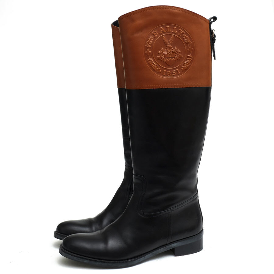 BALLY SAMIR / バリー ロゴ刻印 牛革 カーフ 乗馬ブーツ ジョッキー 