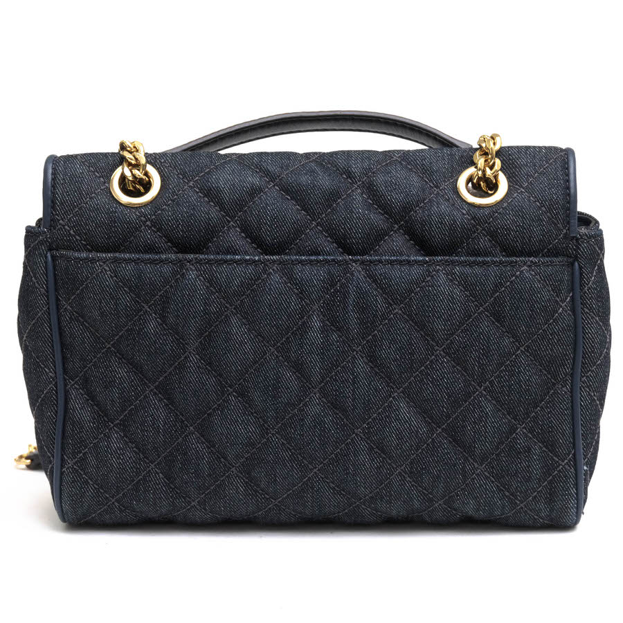 Michael Kors 35S7GVAF2C VIVIANNE MD quilted Denim Shoulder Flap / マイケル