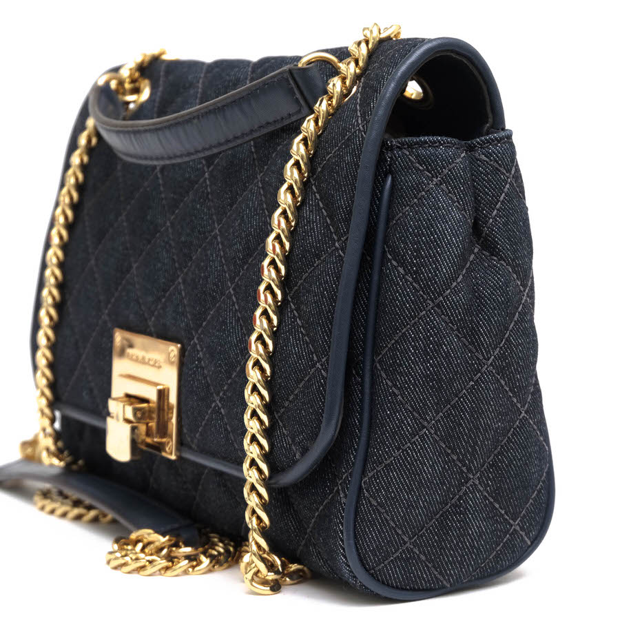 Michael Kors 35S7GVAF2C VIVIANNE MD quilted Denim Shoulder Flap / マイケル