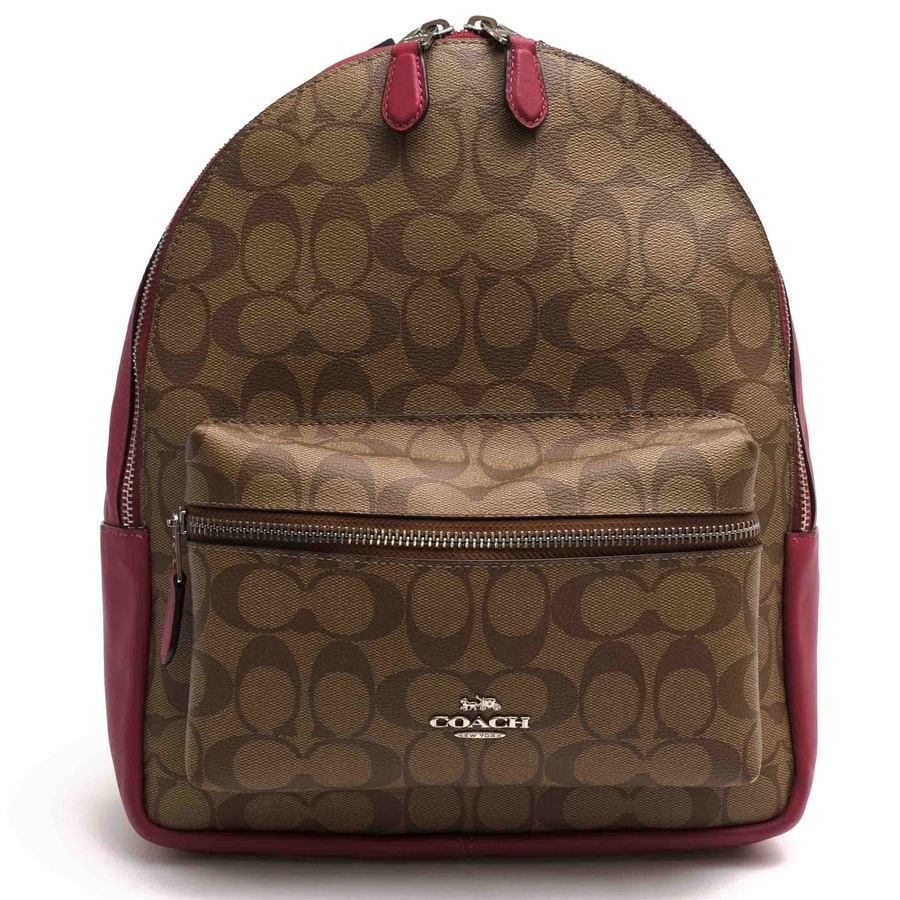 良品✨ コーチ リュック シグネチャー チャーリー ミディアム F32200 COACH F32200 Medium Charlie Backpack In Signature Canvas