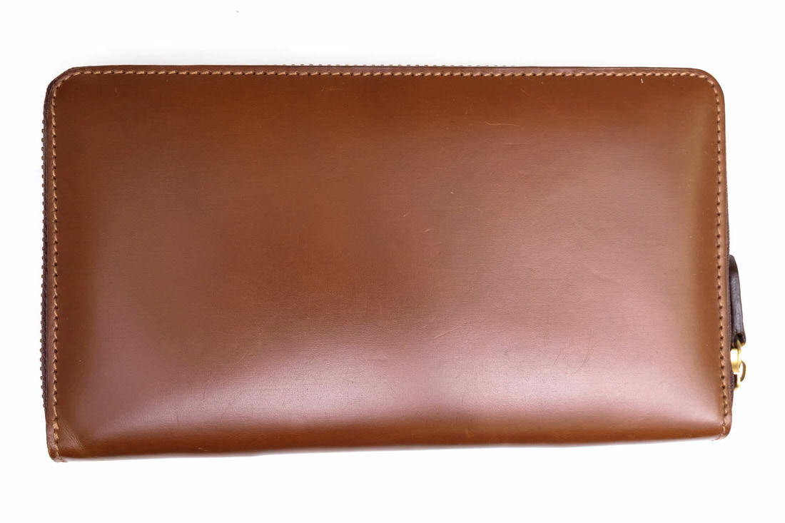 J M Davidson J Mデヴィッドソン 牛革 スムース 小銭入れあり 定番 ラウンドジップ ラウンドファスナー ブラウン 茶 長財布 メンズ Branding