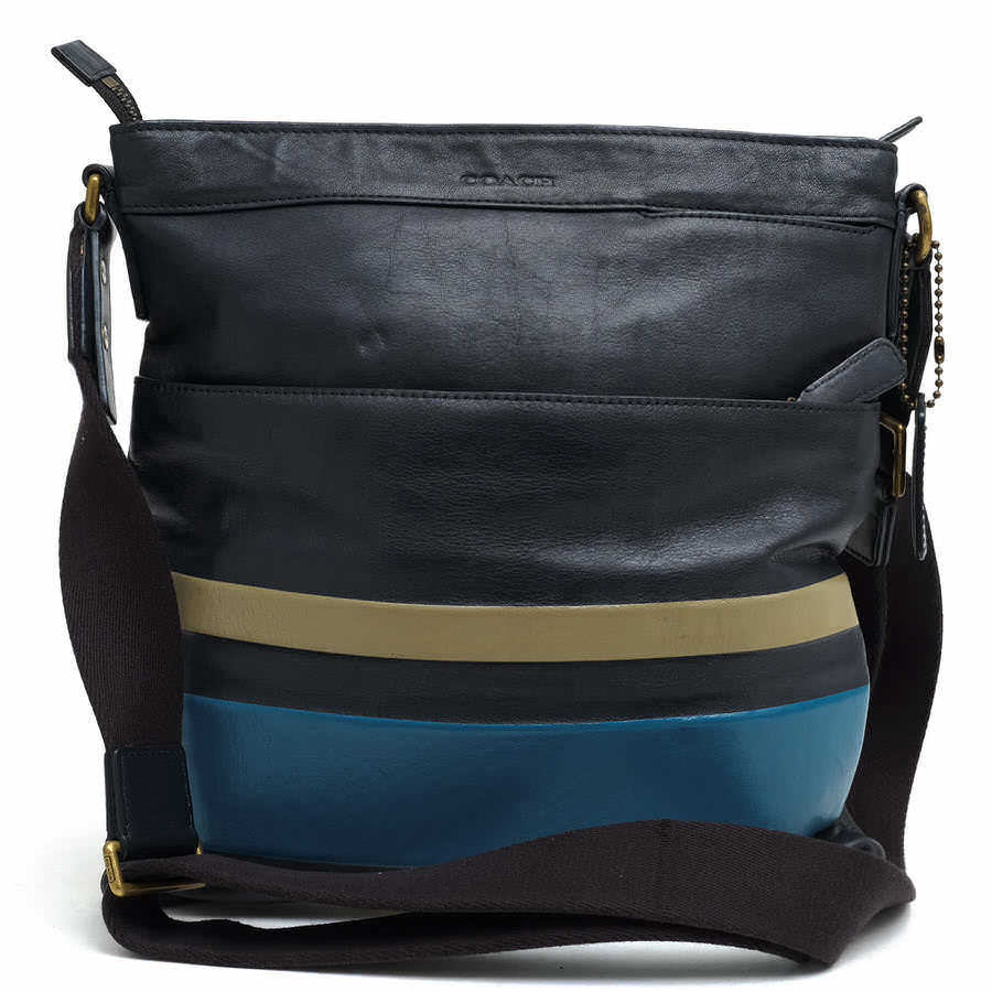 コーチ／COACH バッグ ショルダーバッグ 鞄 メンズ 男性 男性用レザー 革 本革 ネイビー 紺  70883 stripe patchwork Cross Body Messenger Bag COACH 70883 stripe patchwork Cross Body Messenger Bag / コーチ