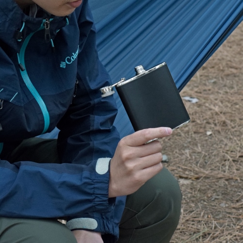 レザーフラスコ ブラック 6オンス | HIGHMOUNT,カップ/フラスコ | High