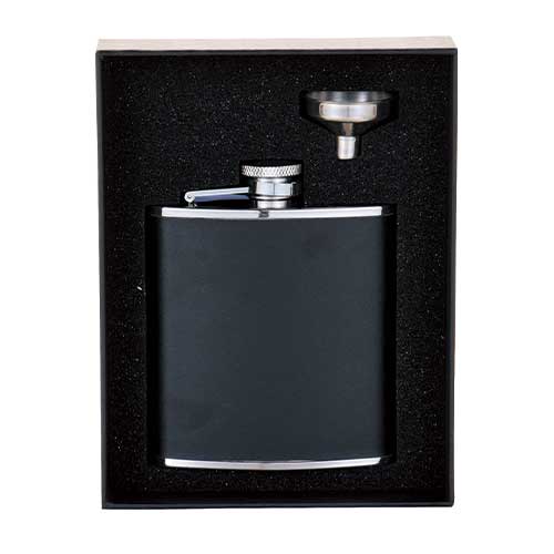 レザーフラスコ ブラック 6オンス | HIGHMOUNT,カップ/フラスコ | High