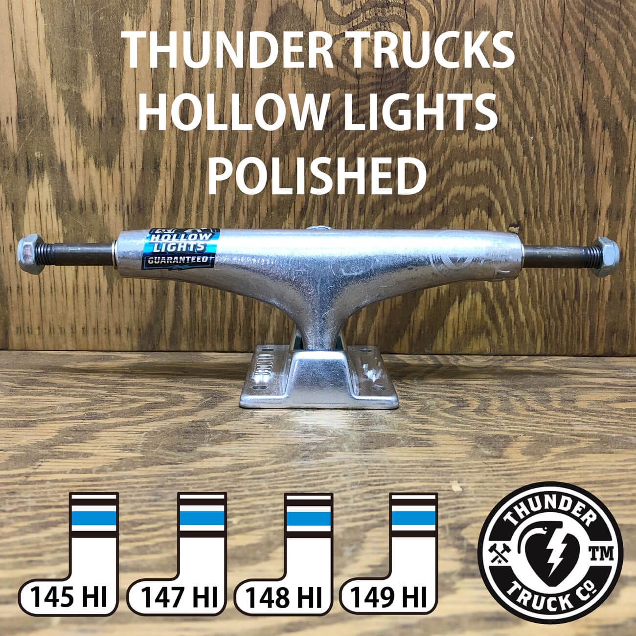 THUNDER HOLLOW LIGHTS POLISHED 145HI-149HI｜TRUCK｜スケートボード