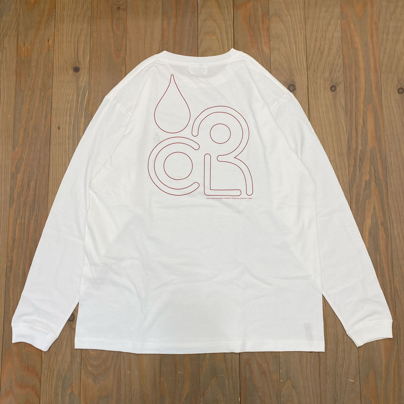 COLOR COMMUNICATIONS DRIP EMB CLR LONG TEE