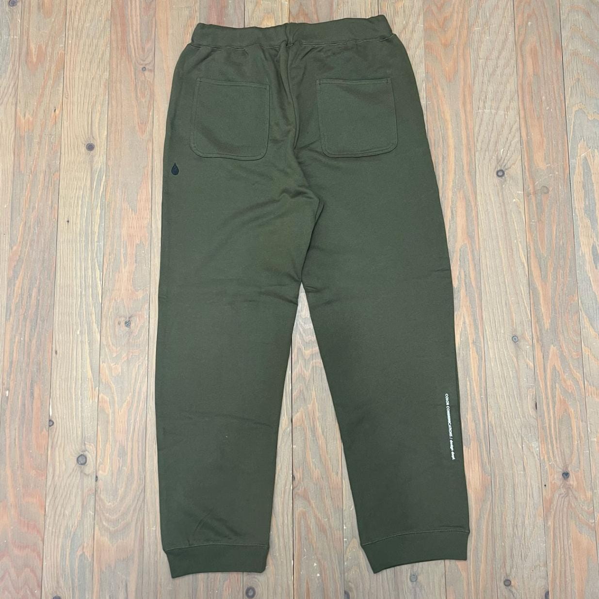 COLOR COMMUNICATIONS DRIP EMB LETTER SWEAT PANTS OLIVE