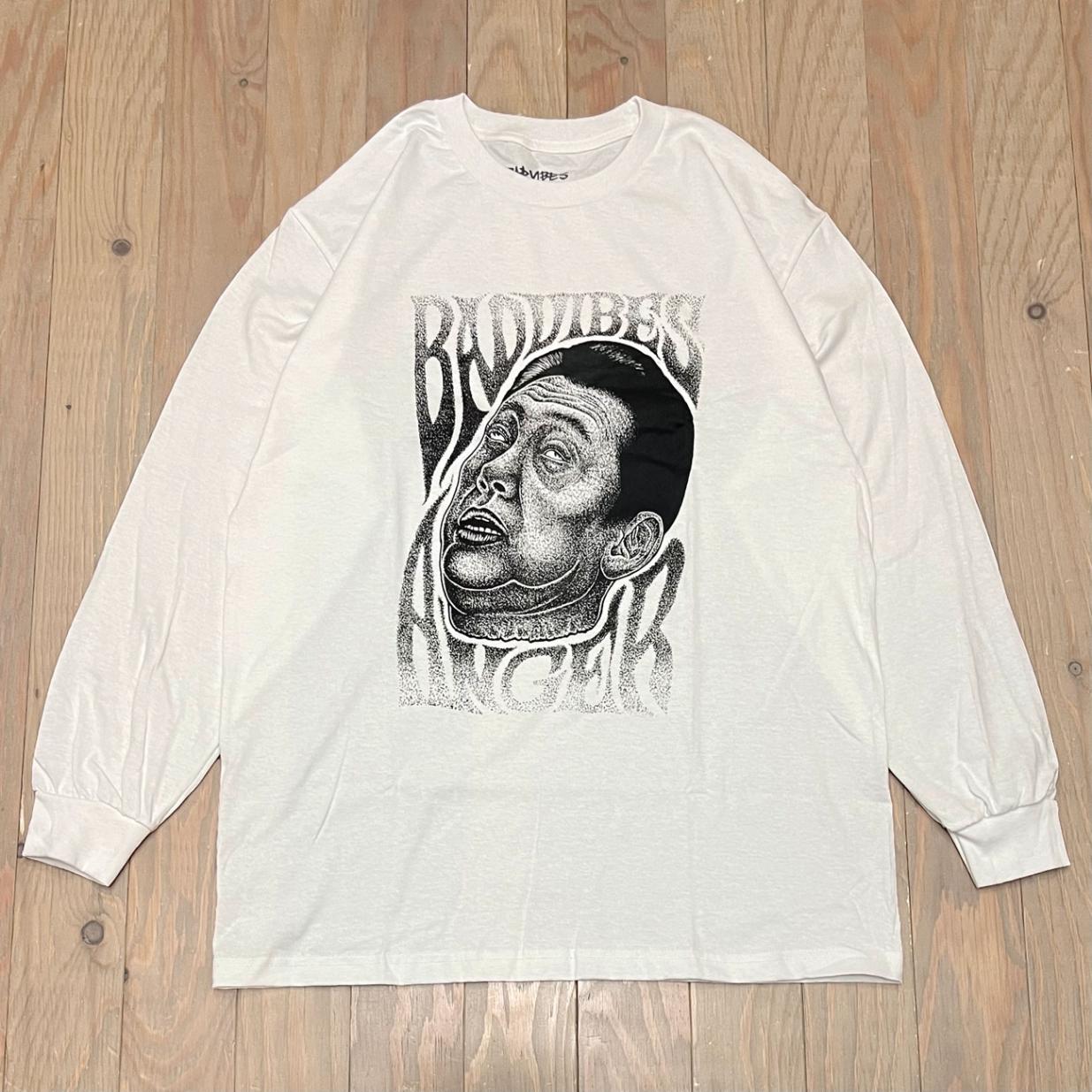 BAD VIBES ANGER KUSO NO MEGANE LS TEE WHITE