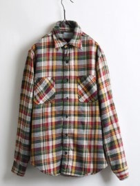 70's Big Mac Check Havy Flannel L/S Shirt (M)