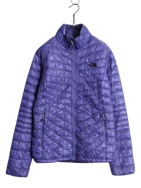 THE NORTH FACE - US企画 ノースフェイス 中綿 キルティング ナイロン ジャケット レディース XS 古着 The North Face サーモボール フルジップ ブルゾン 青 US企画 ノースフェイス 中綿 キルティング ナイロン ジャケット