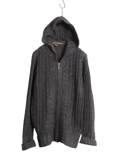 KiNVARA HANDKNIT アイルランド製 ビンテージ フィッシャーマン 90s アイルランド製 INIS CRAFTS フィッシャーマン フルジップ