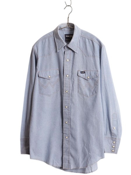 ハ*ー様 80’s Wrangler シャンブレーシャツ Lサイズ 16-34 ms70919_1.jpg