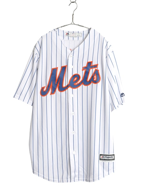 メッツ ベースボール シャツ メンズ L / 古着 MLB オフィシャル マジェスティック 大リーグ ユニフォーム ゲームシャツ 半袖シャツ 重ね着 s-apd15y24n07s9680.jpg