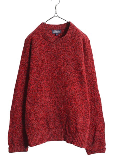 【USA製】90s LANDS'END ミックスニット ウールセーター M 古着 USA製】90s LANDS'END ミックスニット ウールセーター M 古着