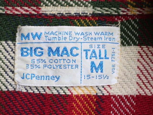 70's Big Mac Check Havy Flannel L/S Shirt (M)