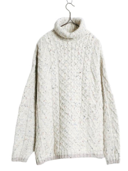 アイルランド製 aran crafts タートルネック フィッシャーマン